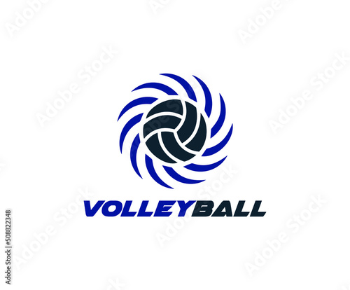 Volleyball championship logo with circle spin