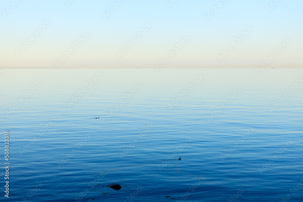 Horizontal view of Fehmarn across Denmark