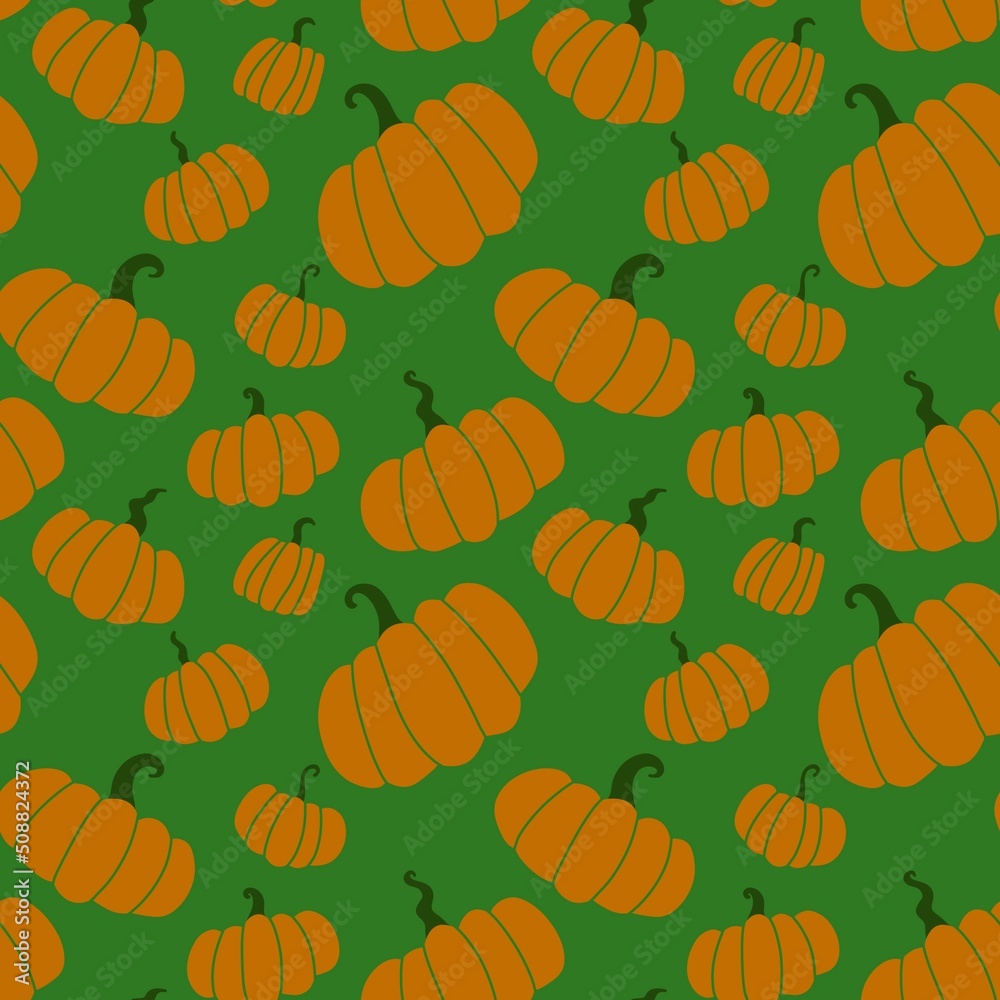 Halloween seamless cute pumpkins pattern for textiles and packaging and gifts and kids and wrapping paper