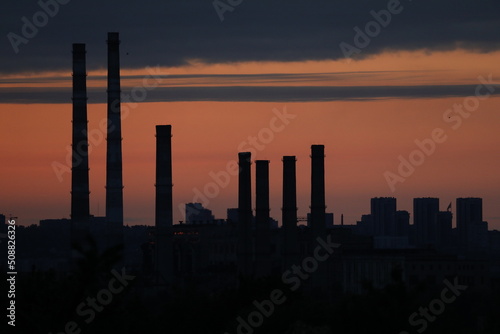 sunset over the city