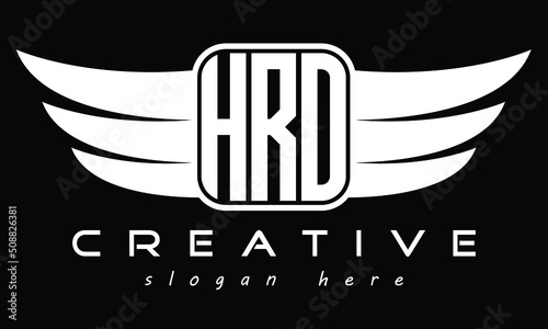 HRO three Letter wing  modern creative concept icon company logo design, Vector template
 photo