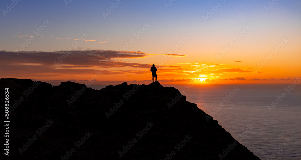 Watching the Sun Rise from the Top of Montana Roja Fuerteventura