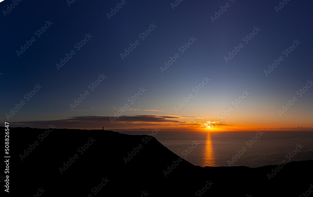 Watching the Stunning  Sun Rise from the Top of Montana Roja Fuerteventura