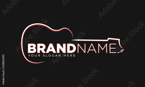 guitar logo. musician logo ideas. inspiration logo design