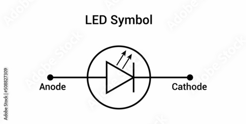 light emitting diode (LED) electrical symbol photo