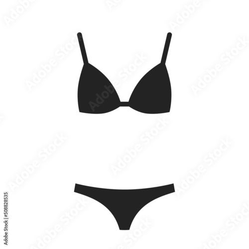 beach swimsuit icon. bikini, beach wear. summer and sea vacation symbol. isolated vector image