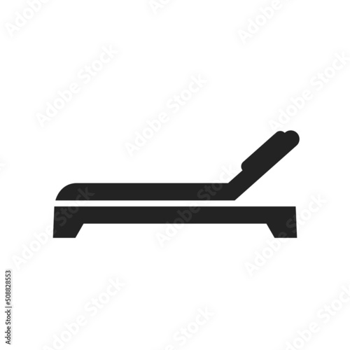 sunbed icon. summer, beach vacation and tourism symbol. isolated vector image