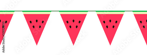 triangular flags like pieces of watermelon. vector.
