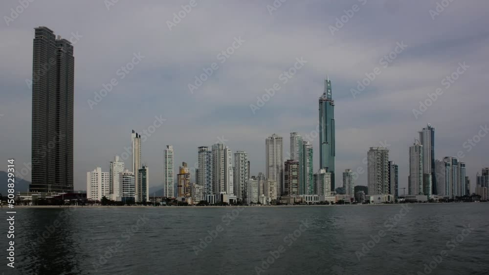 Time lapse form beach front skyscrapers in balneario Camboriu Resort city Time lapse form beach front skyscrapers in balneario Camboriu Resort city