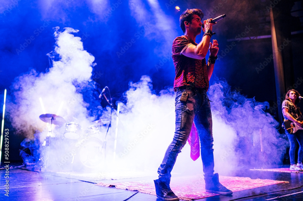 Fototapeta premium Rock and roll group performing live.