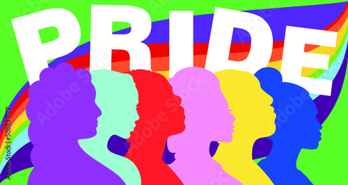 An abstract representation on Pride concept with empowered diverse people