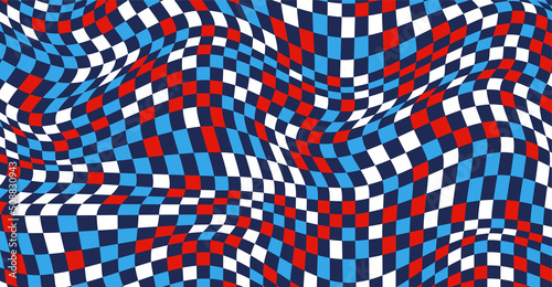 Checkered background with distorted squares