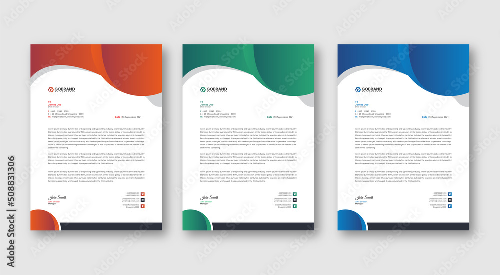 Creative & clean business style letterhead template Set or bundle design for you business 