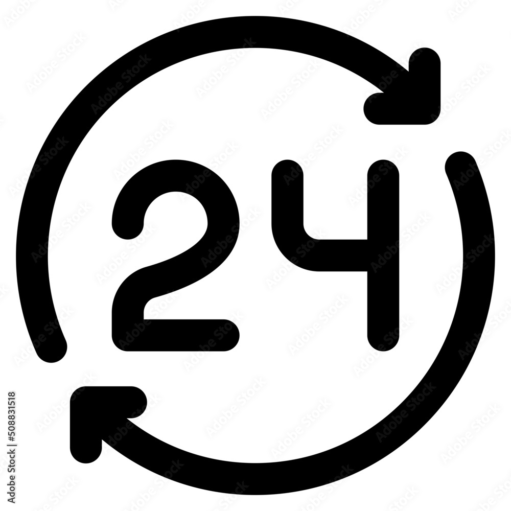 24 hours service icon illustration 24 hours service icon illustration