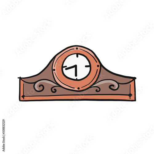 Vintage clock design. Art icons isolated on white