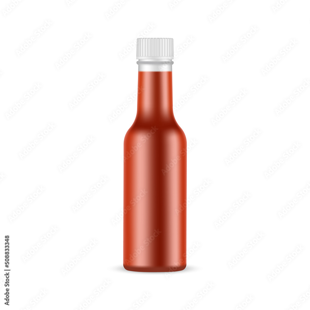 Bottle for Ketchup or Red Sauce Isolated on White Background. Vector Illustration Bottle for Ketchup or Red Sauce Isolated on White Background. Vector Illustration