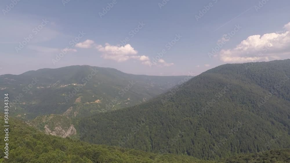 aerial mountains view