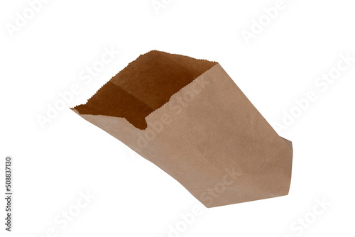 brown kraft Paper Bag isolated on white background 