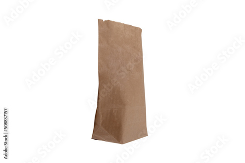 brown kraft Paper Bag isolated on white background 