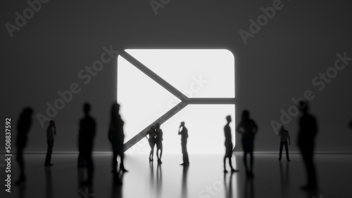 3d rendering people in front of symbol of Czech republic flag on background