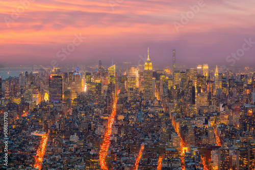 Manhattan city skyline cityscape of New York from top view © f11photo