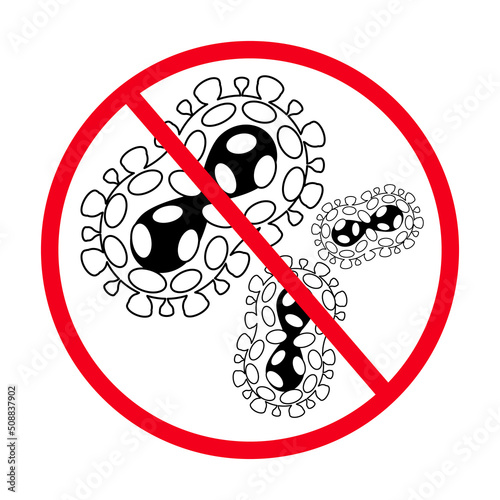 Monkeypox sign. Stop smallpox outbreak. Vector illustration.