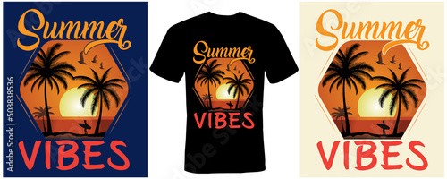 Summer vibes T-shirt design for summer