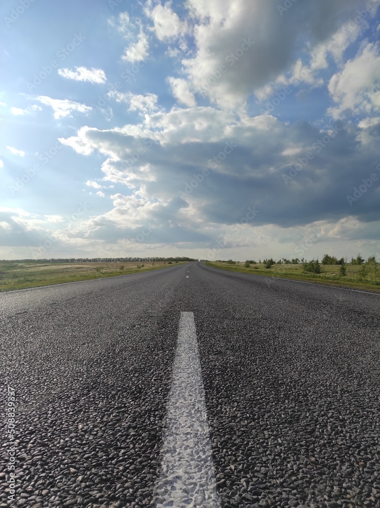 beautiful road without cars. High quality photo beautiful road without cars. High quality photo