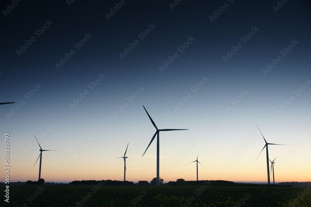 wind turbines, wind farm. clean renewable energy