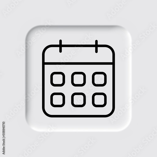 Calendar simple icon vector. Flat design. Neumorphism design.ai © Leo Kavalli