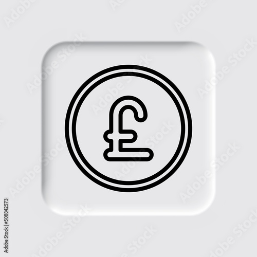Pound coin simple icon vector. Flat design. Neumorphism design.ai © Leo Kavalli