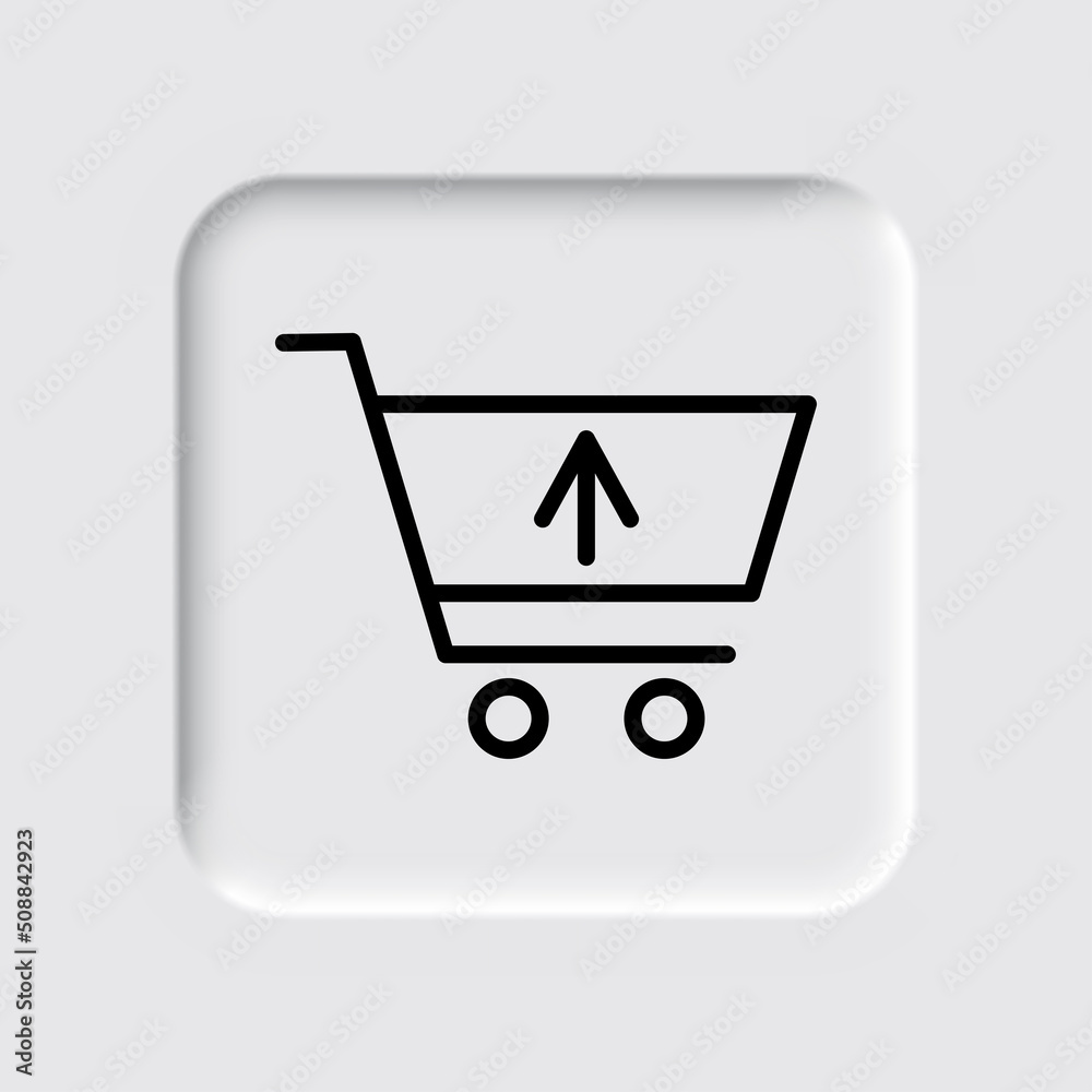 Shopping cart, sell simple icon vector. Flat design. Neumorphism design.ai Shopping cart, sell simple icon vector. Flat design. Neumorphism design.ai