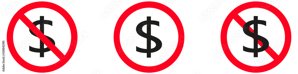 No dolla sing icons. Dollar ban sign. Vector illustration eps10 No dolla sing icons. Dollar ban sign. Vector illustration eps10