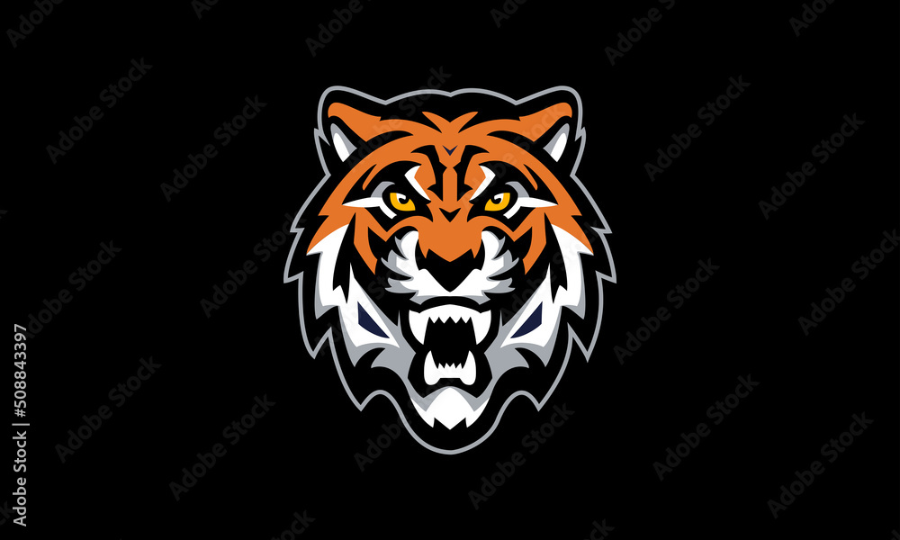 Obraz premium Tiger logo emblem vector design