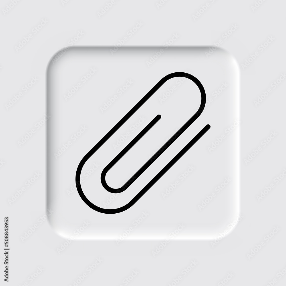 Clip simple icon vector. Flat design. Neumorphism design.ai