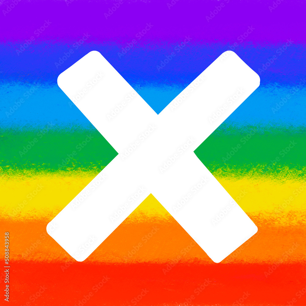 Cross symbol frame pride rainbow symbol LGBTQ equality rights hand drawn illustration Cross symbol frame pride rainbow symbol LGBTQ equality rights hand drawn illustration