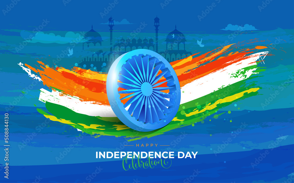 Indian Independence Day Celebration Greeting Background Template Design ...