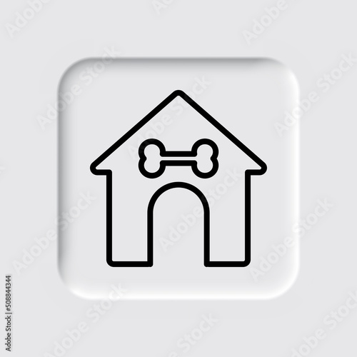Doghouse simple icon vector. Flat design. Neumorphism design.ai