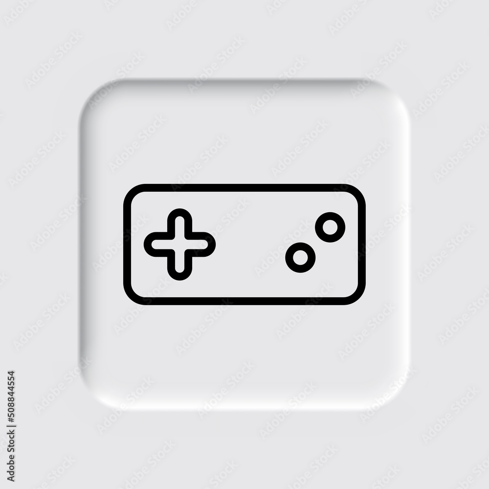 Gamepad simple icon vector. Flat design. Neumorphism design.ai Gamepad simple icon vector. Flat design. Neumorphism design.ai