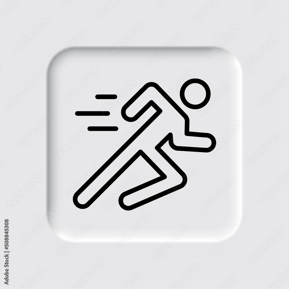Runing man simple icon vector. Flst design. Neumorphism design.ai Runing man simple icon vector. Flst design. Neumorphism design.ai