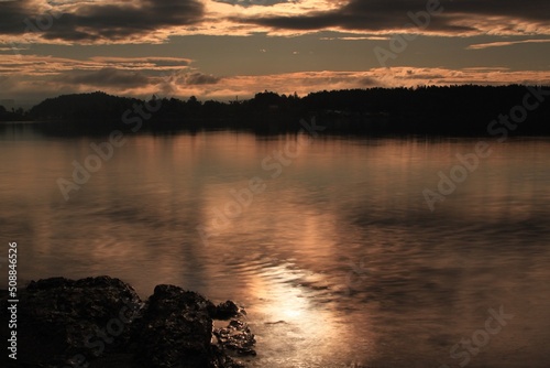 sunrise over calm water - Lysaker photo