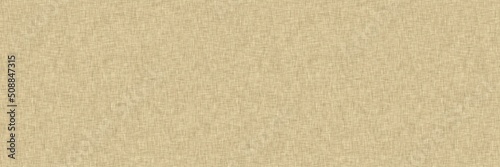 Seamless jute hessian fiber texture border background. Natural eco beige brown fabric effect banner. Organic neutral tone woven rustic hemp ribbon trim edge