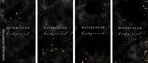 Set of vector universal backgrounds with watercolour shapes copy space for text. Design for social media, story, card, invitation, feed post.