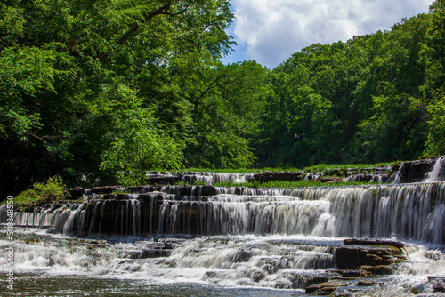 Waterfalls at Old Stone Fort State Archaeological Park in Tennessee