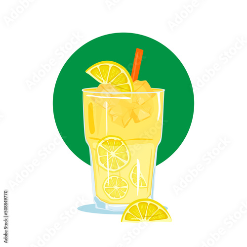 Cold drinks lemonade vector illustration.