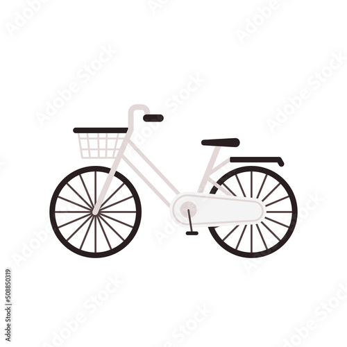 City turquoise bicycle isolated object. Transportation vehicle in classic style. Element design of urban mobility. Bicycle cartoon vector.