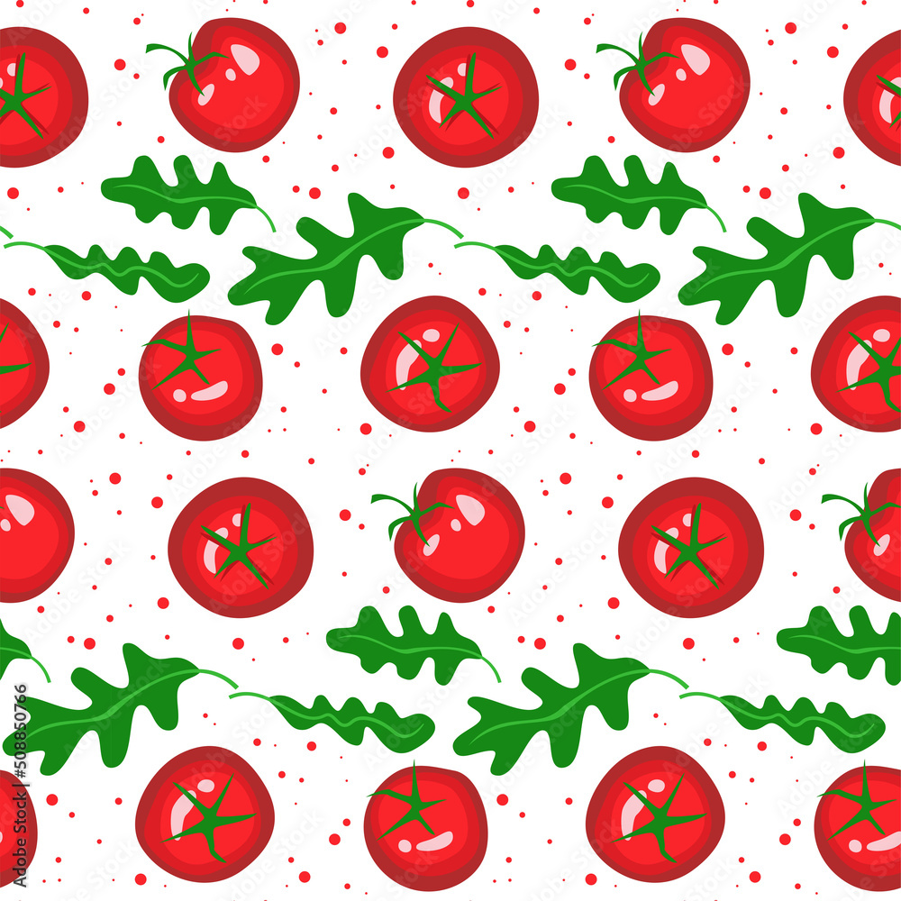 Seamless pattern with bright tomatoes. Seamless pattern with bright tomatoes.