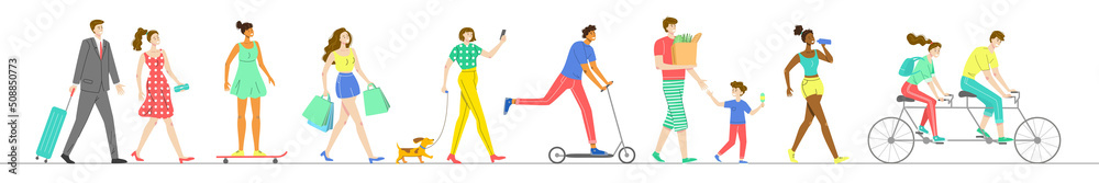 Set of various characters in different situations. Set of various characters in different situations.