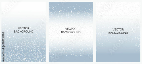 Set of vector abstract backgrounds with falling sparkle glitter and stars.