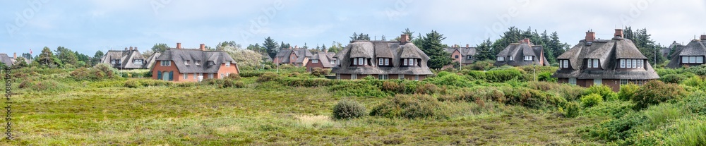 Thatched roof houses, Sylt, Schleswig-Holstein, Germany